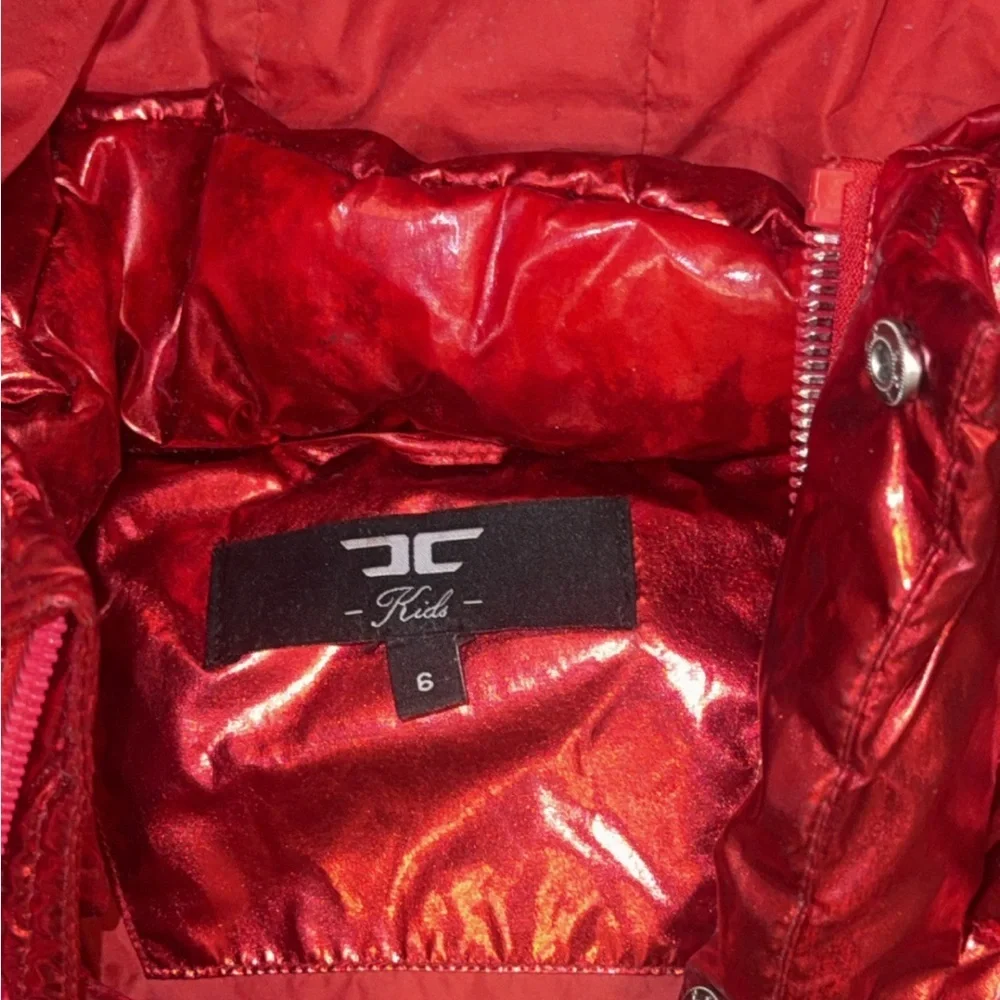 JORDAN CRAIG boy's youth metallic holographic hooded bubble jacket red 6 read - Picture 9 of 12